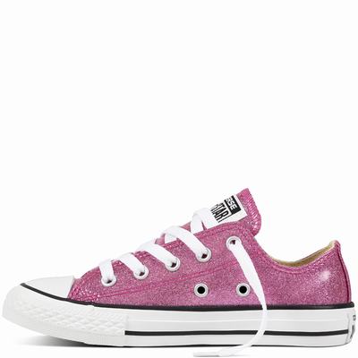 Converse Chuck Taylor All Star Glitter Low Tops Kids - Light Purpl/Beige/White Shoes (232YWEKA)